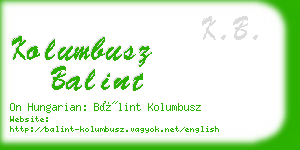 kolumbusz balint business card